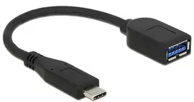 usb type c adapteris - Delock Adapter USB to USB Black 0.10m - 3 nuotrauka