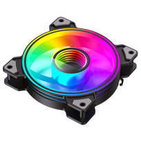 120mm fan - Gamemax Case Fan DUAL RING INFINITY BK Black - 5 nuotrauka