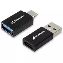usb 3 a to usb a - Sharkoon USB 3.2 Gen 1 Adapteris OfficePal, USB-A > USB-C / USB-C > USB-A (juodas, 2er Set) - 6 nuotrauka