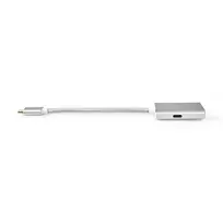 displayport 2.0 kabelis laidas - Nedis USB adapteris | USB 3.2 Gen 1 | USB-C™ jungtis | DisplayPort lizdas | energijos tiekimas | 0,20 m | apvalus | Paauksuotas | Pintas / nailonas | sidabras | V - 2 nuotrauka