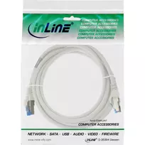 tinklo kabelis 2m - InLine Patch kabelis sieciowy Cat.6A, S/FTP (PiMf), 500MHz, baltas, 2m (76802W) - 2 nuotrauka