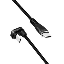 usb laidas kampinis - LogiLink CU0194 USB 2.0 Type-C Kampinis Kabelis, 3 m, Juodas (Black) - 2 nuotrauka