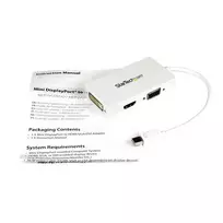 hdmi vga kabelis adapteris - StarTech Mini DisplayPort To VGA/DVI/HDMI Converter White - 2 nuotrauka