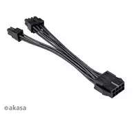 4 pin to 8 - Akasa 8-pin ATX PSU to 8+4 pin ATX adapteris 0.15m Juodas (Black) - 2 nuotrauka