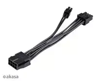 4 pin to 8 - Akasa 8-pin ATX PSU to 8+4 pin ATX adapteris 0.15m Juodas (Black) - 3 nuotrauka