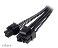 4 pin to 8 - Akasa 8-pin ATX PSU to 8+4 pin ATX adapteris 0.15m Juodas (Black) - 4 nuotrauka