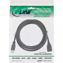 usb a b 3 0 - InLine USB 3.2 Gen 1 Kabelis A male / B female 2m Juodas (Black) - 2 nuotrauka