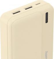 power bank 20000mah - Hama Power Pack Pocket 20, 20000 mAh, 2x USB-A, smėlio - 4 nuotrauka