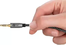 audio rca laidas - Goobay Plus Audio Adapter Cable AUX 3.5mm Jack to 2x RCA 2m Juodas/Pilkas (Black/Silver) - 6 nuotrauka