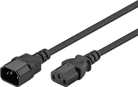 laida c14 - Goobay NK 100 S-300 3m - 3 m - Male connector / Female connector - 250 V - 10 A - Juodas - 2 nuotrauka