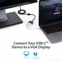 adapteriai vga - StarTech USB-C TO VGA ADAPTERIS - Baltas/. - 8 nuotrauka