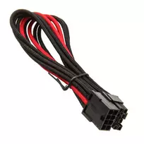 kabeliu 50mm - SilverStone PCIe-8-Pin to PCIe-6+2-Pin Cable 250mm Juodas/Raudonas (Black/Red) - 2 nuotrauka