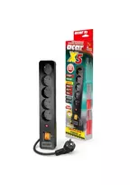 ilgintuvas 1.5m - Acar Surge Protector X5 5 Outlet Black 1.5m - 2 nuotrauka