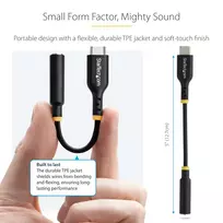 usb c 3.5mm - StarTech USB-C to 3.5mm Audio Adapter Juodas (Black) - 2 nuotrauka