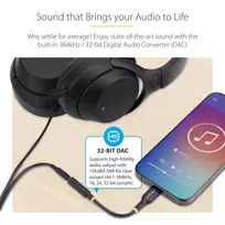 usb c 3.5mm - StarTech USB-C to 3.5mm Audio Adapter Juodas (Black) - 3 nuotrauka