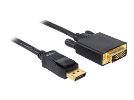 displayport 2.0 kabelis laidas - Delock Cable Displayport to DVI 2m Black - 2 nuotrauka