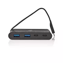 type 1 2 adapteris - Nedis USB adapteris USB 3.2 USB Type-C™ 2x USB Type-A / 2x USB Type-C™, juodas - 3 nuotrauka