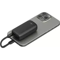 powerbank 20w - Goobay Power bank, 5000mAh, integruotas USB-C kabelis, 20W, juodas (black) - 3 nuotrauka