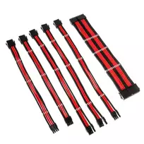 24 pin laidas - Kolink Collink Core Adept Braided Cable Extension Kit - Juodas/Raudona - 4 nuotrauka