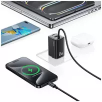 fastai - USAMS JC Series CC266 65W GaN Fast Charger 2xUSB-C 1xUSB-A Baltas (White) - 3 nuotrauka