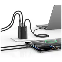fastai - USAMS JC Series CC266 65W GaN Fast Charger 2xUSB-C 1xUSB-A Baltas (White) - 4 nuotrauka