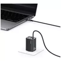 fastai - USAMS JC Series CC266 65W GaN Fast Charger 2xUSB-C 1xUSB-A Baltas (White) - 6 nuotrauka