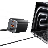 fastai - USAMS JC Series CC266 65W GaN Fast Charger 2xUSB-C 1xUSB-A Baltas (White) - 7 nuotrauka
