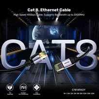 unitek rj45 15m - Unitek C18149AGY03-15M Ethernet RJ-45 LAN kabelis Cat.8 (S/FTP) 15 m - 3 nuotrauka