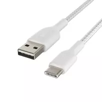 2m braided cable usb c usb a - Belkin Boost Braided USB To USB Type-C Cable 2m White - 2 nuotrauka