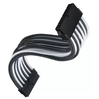 atx 24 pin cables - SilverStone SST-PP07E-MBBW ATX 24-Pin Extension Cable 300mm Juodas/Baltas (Black/White) - 4 nuotrauka