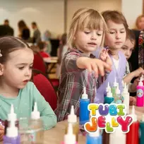 piesimo rinkinys - Tuban Tubi Jelly rinkinys su dinozaurais ir mini akvariumu TU3338, 6 spalvų - 4 nuotrauka