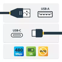 usb i com kabelis - StarTech USB2AC4M USB-C į USB-A kabelis 4m Juodas (Black) - 3 nuotrauka