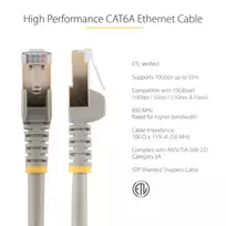ethernet cable 5m - StarTech 6ASPAT5MGR CAT6a tinklo kabelis 5 m Pilka (Gray) - 6 nuotrauka