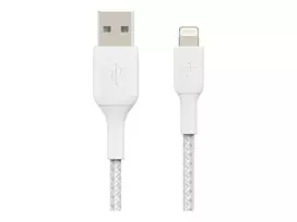 usb 3 a to usb a - Belkin Boost Charge Braided Lightning to USB-A Cable 3m White - 2 nuotrauka