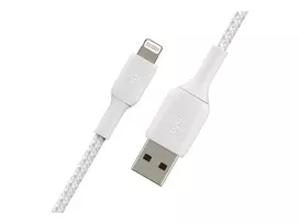 usb 3 a to usb a - Belkin Boost Charge Braided Lightning to USB-A Cable 3m White - 3 nuotrauka