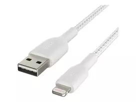 usb 3 a to usb a - Belkin Boost Charge Braided Lightning to USB-A Cable 3m White - 5 nuotrauka