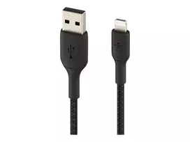 usb 3 a to usb a - Belkin Boost Charge Braided Lightning to USB-A Cable 3m Black - 2 nuotrauka