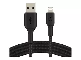 usb 3 a to usb a - Belkin Boost Charge Braided Lightning to USB-A Cable 3m Black - 3 nuotrauka