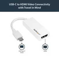 adapteris usb to hdmi - Adapteris StarTech USB-C to HDMI USB Type-C, HDMI, 0.015 m, balta - 4 nuotrauka