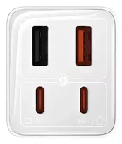 usb c 65w - Baseus GaN6 Pro greitas įkroviklis, 2xUSB-C + 2xUSB, 65W Baltas (White) - 2 nuotrauka