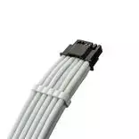 corsair 12v 2x6 - CableMod C-Series Pro ModMesh Sleeved 12V-2x6 12VHPWR StealthSense PCIe kabelis Corsair Type 5 RMx SHIFT (16-pin į 90° 16-pin, 65 cm) - Baltas (White) - 3 nuotrauka