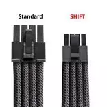 corsair 12v 2x6 - CableMod C-Series Pro ModMesh Sleeved 12V-2x6 12VHPWR StealthSense PCIe kabelis Corsair Type 5 RMx SHIFT (16-pin į 90° 16-pin, 65 cm) - Baltas (White) - 4 nuotrauka