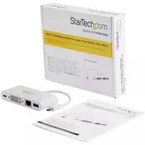 dvi kabelis - StarTech USB-C ADAPTER MULTIPORT DVI USB C Multiport Adapteris - - 3 nuotrauka