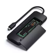 m2 ssd - Satechi USB-C Hibridinis Multiport Adapteris su SSD korpusu Juodas (Black) - 3 nuotrauka