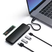 m2 ssd - Satechi USB-C Hibridinis Multiport Adapteris su SSD korpusu Juodas (Black) - 4 nuotrauka
