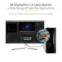 displayport kabelis 4k - StarTech DisplayPort 1.4 kabelis 4m Pilkas (Grey) - 2 nuotrauka