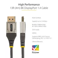 displayport kabelis 4k - StarTech DisplayPort 1.4 kabelis 4m Pilkas (Grey) - 5 nuotrauka