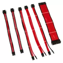 psu cables - Kolink Core Adept Braided Cable Extension Kit 24-pin male, 0.3 m, Raudona (Red) - 4 nuotrauka