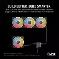 r ventiliatorius - Corsair iCUE LINK LX120-R RGB 120mm Ventiliatorius Juodas (Black) - 4 nuotrauka