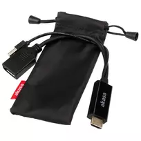 adapteris usb to hdmi - Adapteris Akasa AK-CBHD24-25BK HDMI female, DisplayPort   USB male, 0.25 m, juoda - 3 nuotrauka